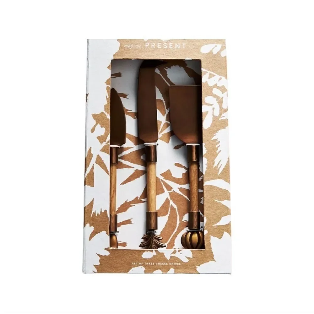 Anthropologie Set of Three Thicket Cheese Knives